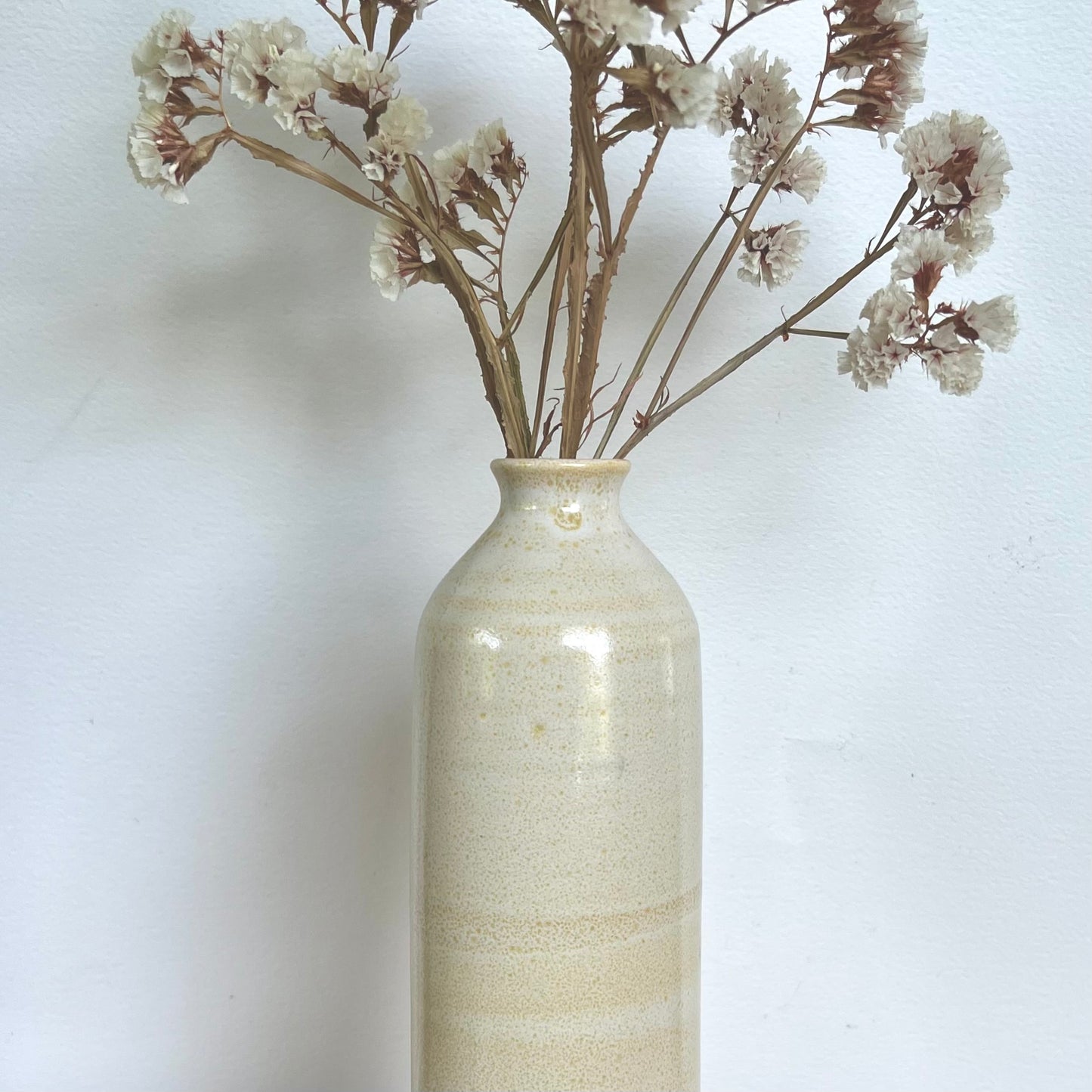Tall Speckled Yellow Vase