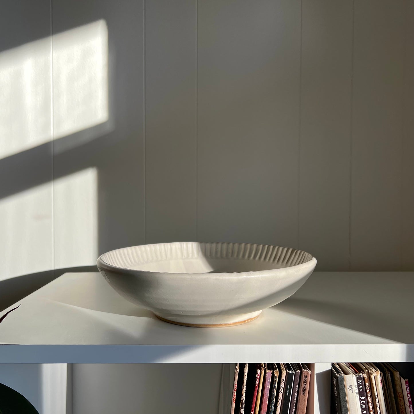 Fluted Serving Bowl in Bone