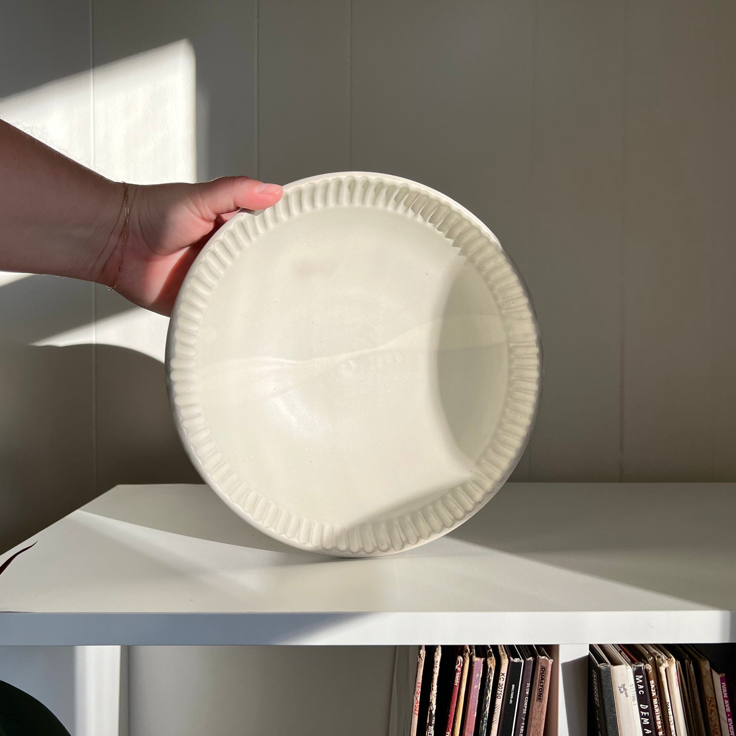 Fluted Serving Bowl in Bone