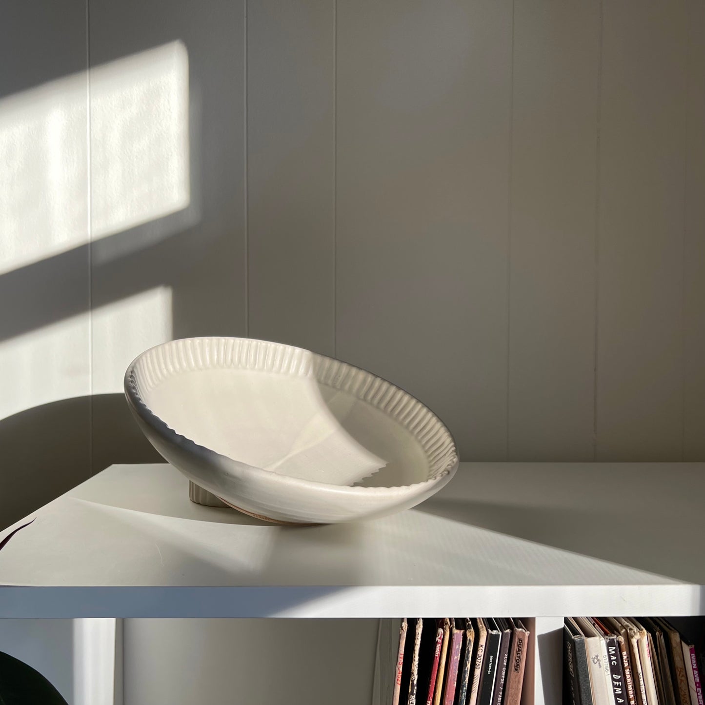 Fluted Serving Bowl in Bone