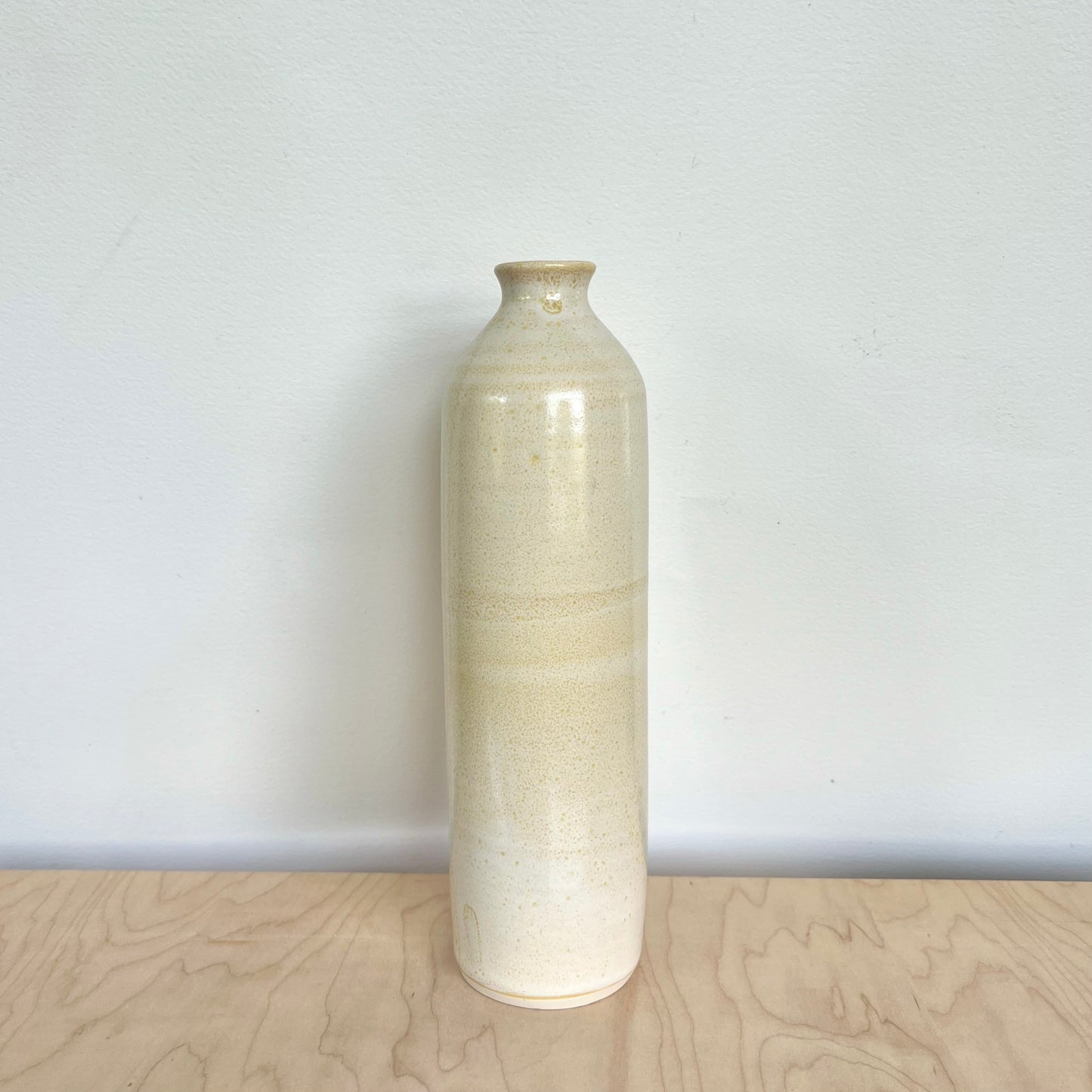 Tall Speckled Yellow Vase